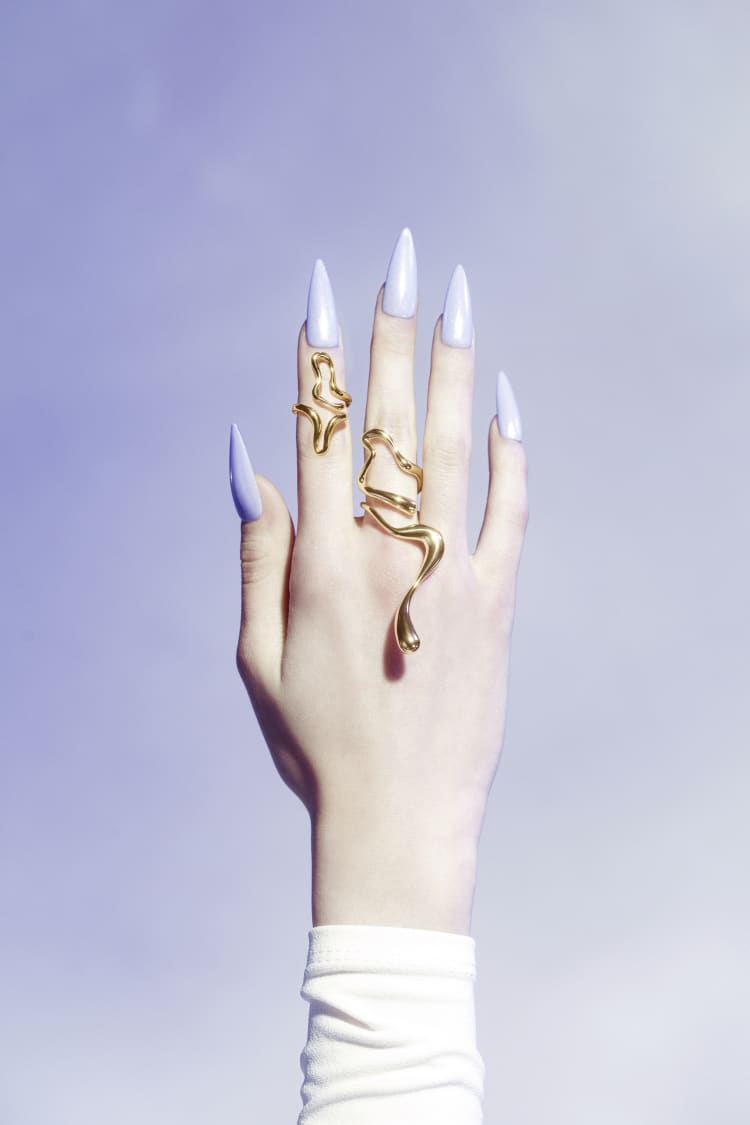 Gold Liquid Ring Set