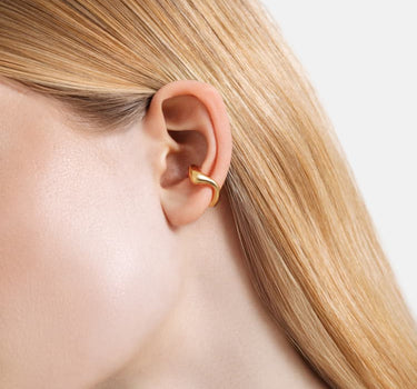 organic hoodie earcuff in gold