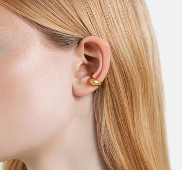 puffed hoodie earcuff in gold