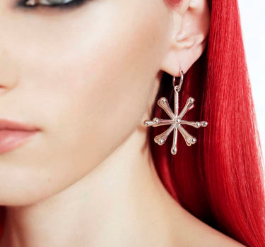 polar star earring in silver