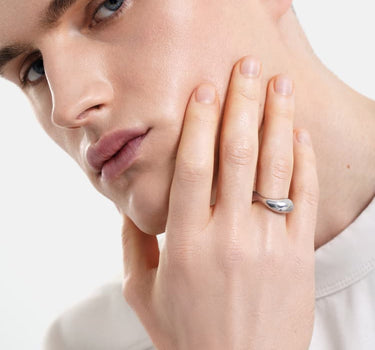 puffed silver ring