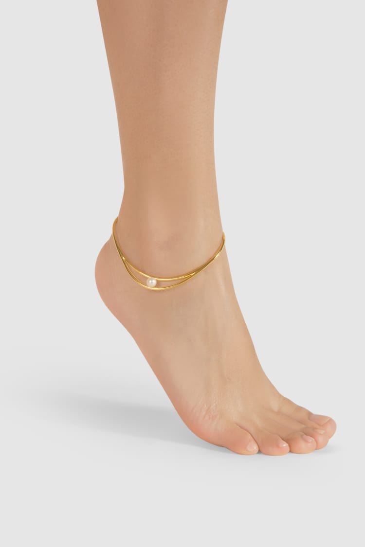 Gold Pearl Ankle Bracelet