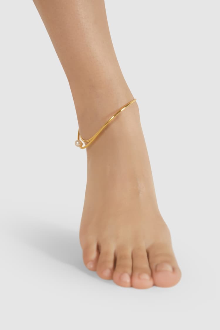 Gold Pearl Anklet