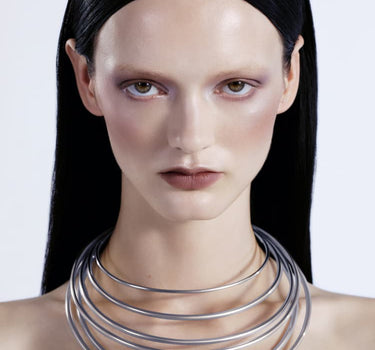 Silver Bold Choker Coil