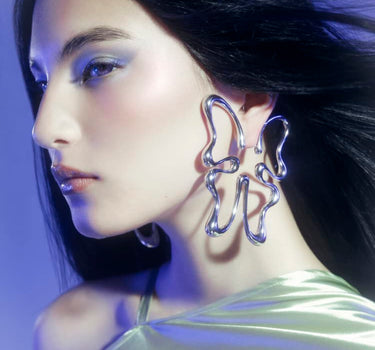 Large Silver Butterfly Earring