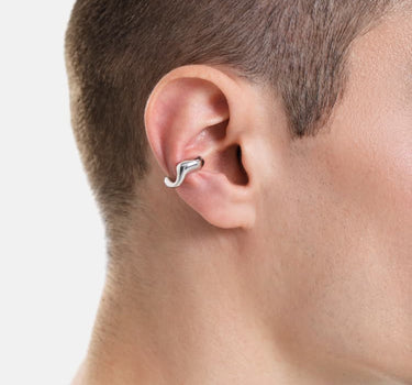 organic hoodie earcuff in silver