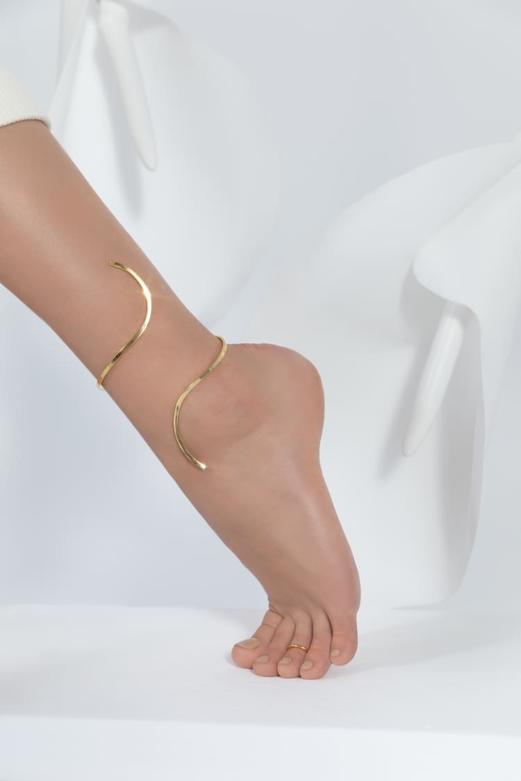 Gold Spiral Ankle Bracelet
