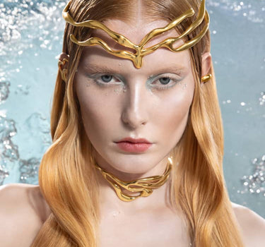 organic-shaped crown in gold