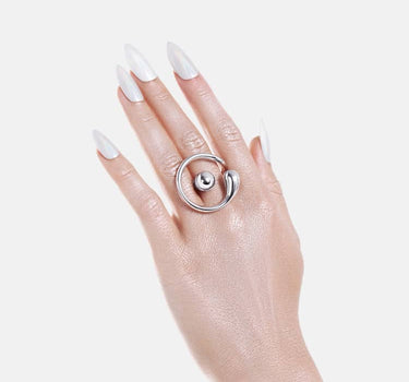Circular Drop Ring - silver