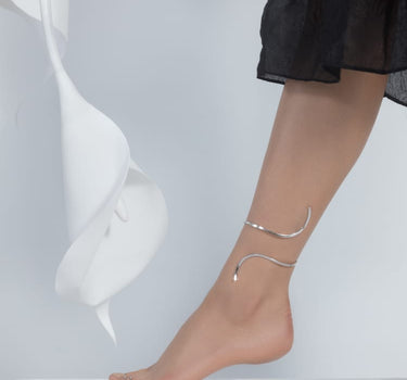 Silver Spiral Ankle Bracelet