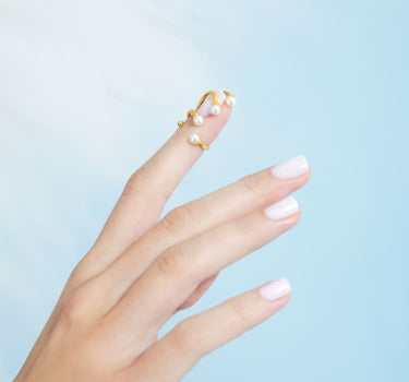 Mini Pearls Nail Ring