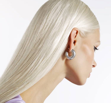 Thick Silver Hoop Earrings