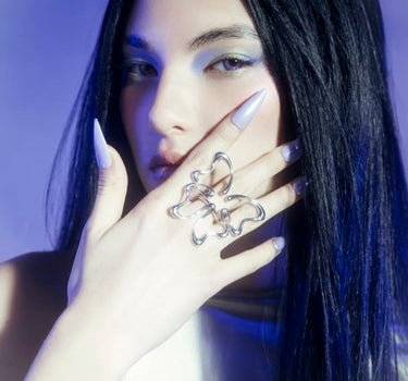 Large Silver Butterfly Ring