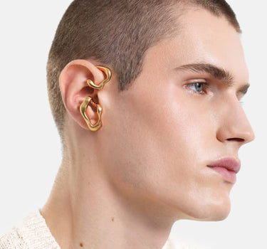 wrap-around organic earcuff in gold