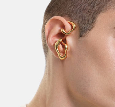wrap-around organic earcuff in gold