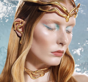 organic-shaped crown in gold