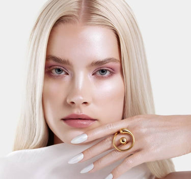 Circular Drop Ring - gold