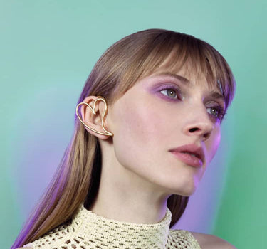 Gold Heart Full Ear Cuff