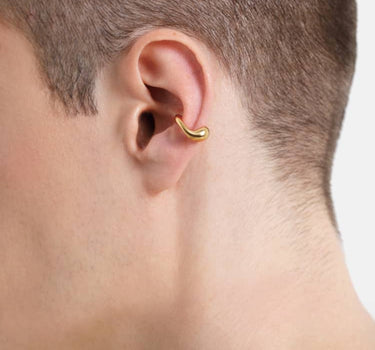 puffed hoodie earcuff in gold