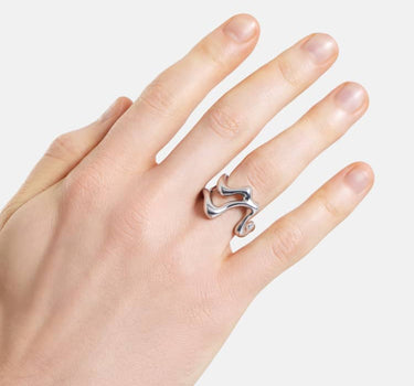 sculptural silver ring