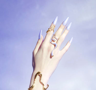 Gold Liquid Large Bangle Bracelet