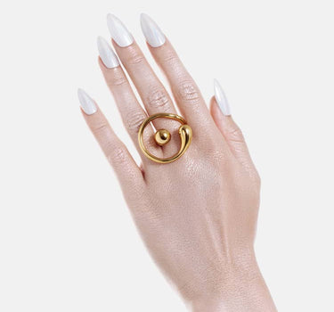 Circular Drop Ring - gold