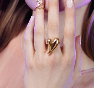 Gold Heart Shaped Love Ring