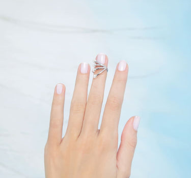 Silver Pearl Tiara Nail Ring