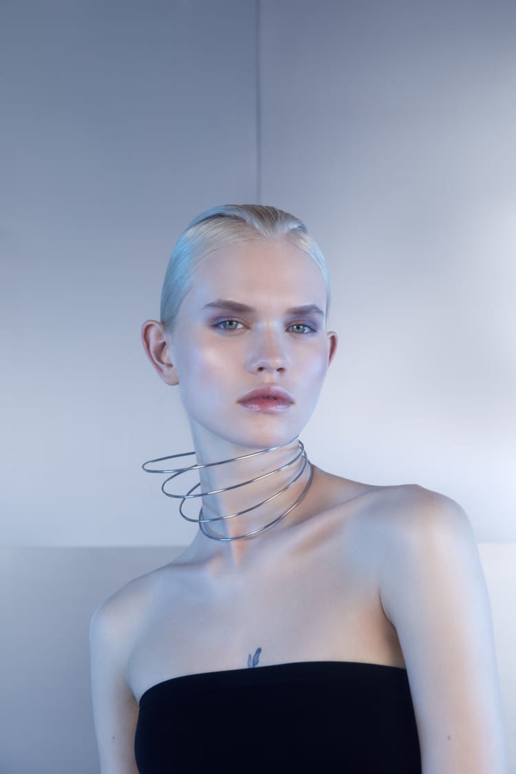 Silver Collar Choker Necklace