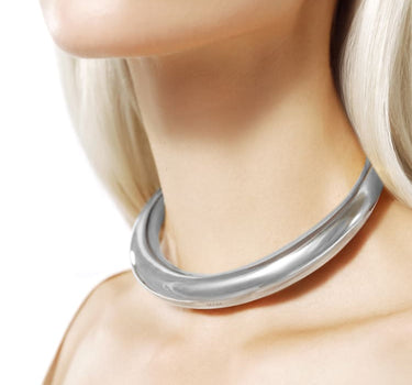 Silver Round Minimalist Choker Necklace