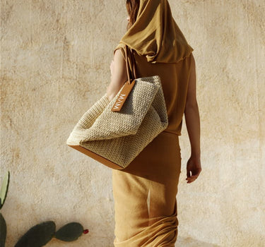 Raffia tote bag