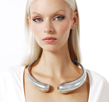 Silver Large Torque Necklace