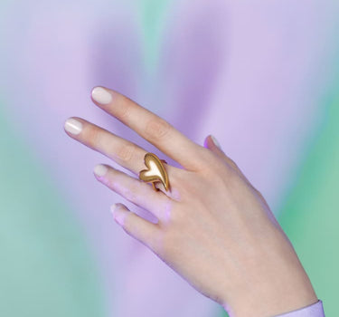 Gold Heart Shaped Love Ring
