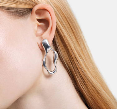 liquid silver hoop earrings