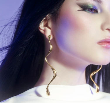 Gold Dangle Liquid Earring