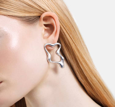 organic silver hoop earrings