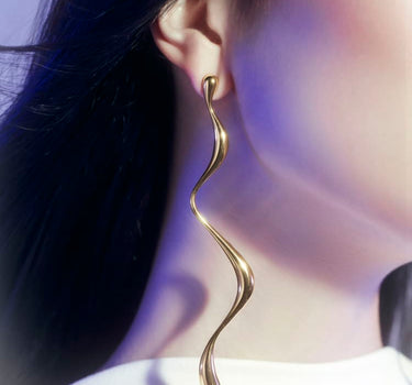 Gold Dangle Liquid Earring