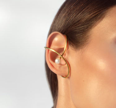 Gold Pearl Ear Cuff