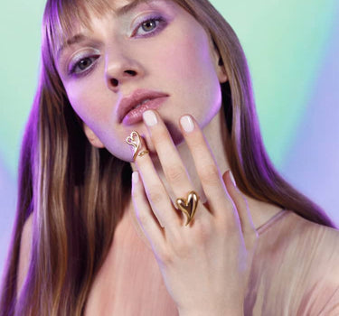 Gold Heart Shaped Love Ring