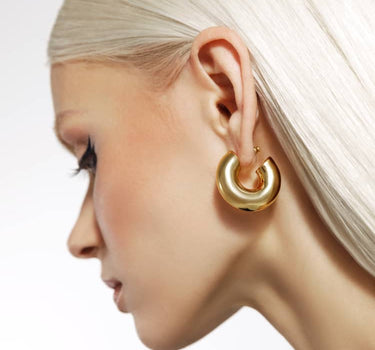 thick gold hoop earrings