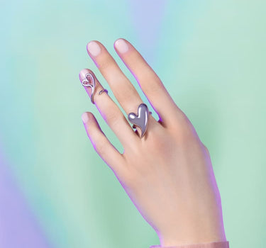 Silver Heart Shaped Love Ring