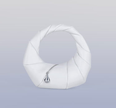 White leather handbag