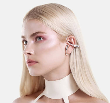 Two-Drop Ear Cuff - silver