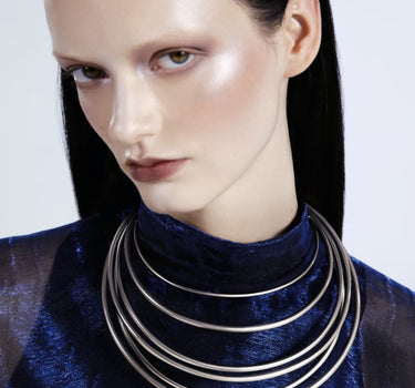 Silver Bold Choker Coil