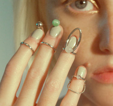 Silver Nail Rings Set