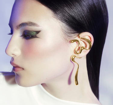 Large Gold Liquid Ear Cuff