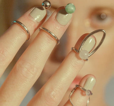 Silver Nail Rings Set