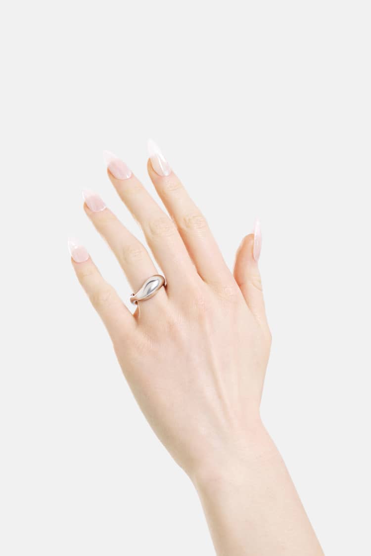 puffed silver ring