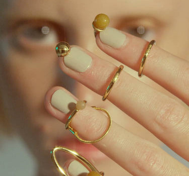 Gold Nail Rings Set