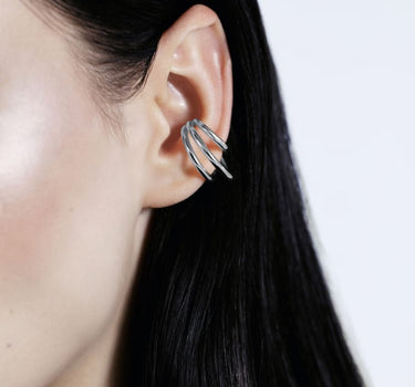 Silver Coils Ear Cuff